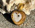 Tierfell Anhänger Edelstahl, Herzform, 1,4 cm