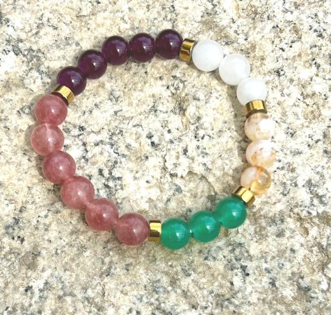 Perlenarmband Tigerauge-Amethyst-Zitrine_Mondstein