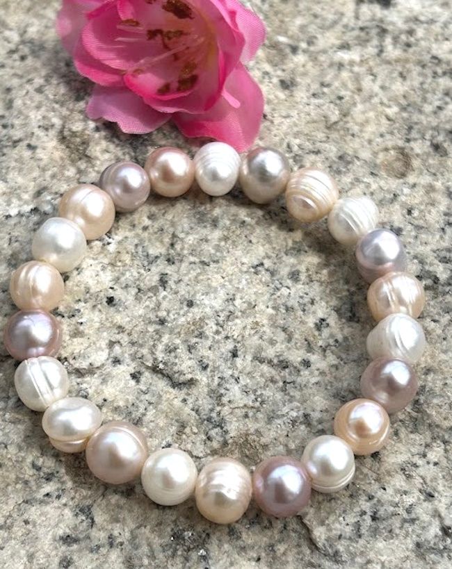 Süsswasser_Perlenarmband rosé