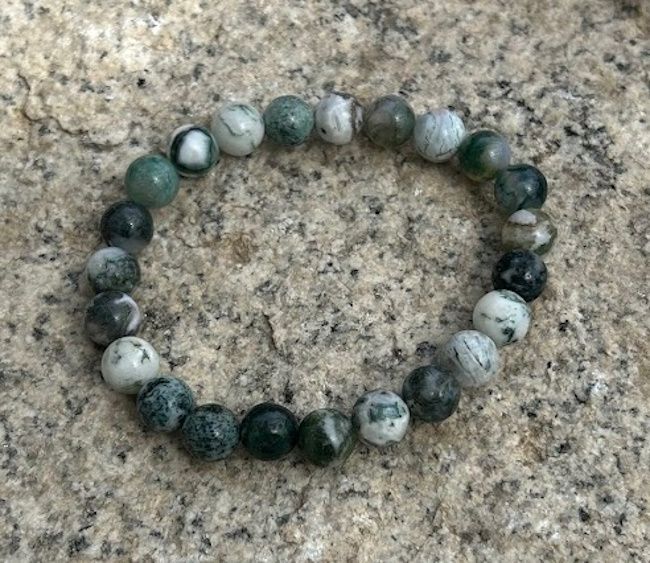 Perlenarmband grüner Baum Achat