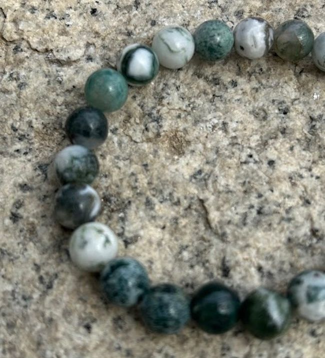 Perlenarmband grüner Baum Achat