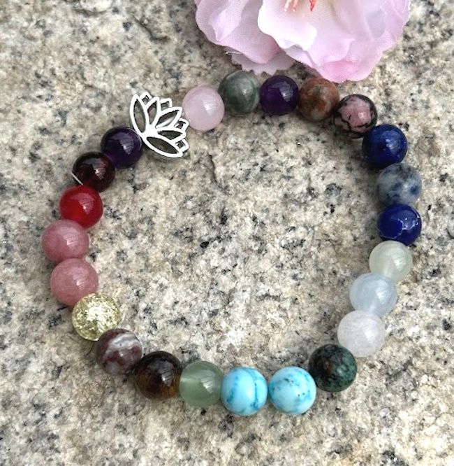 Perlenarmband Lotus Chakra