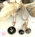 Set: Roségold Anhänger (1,8 cm) & Ohrringe (1 cm)