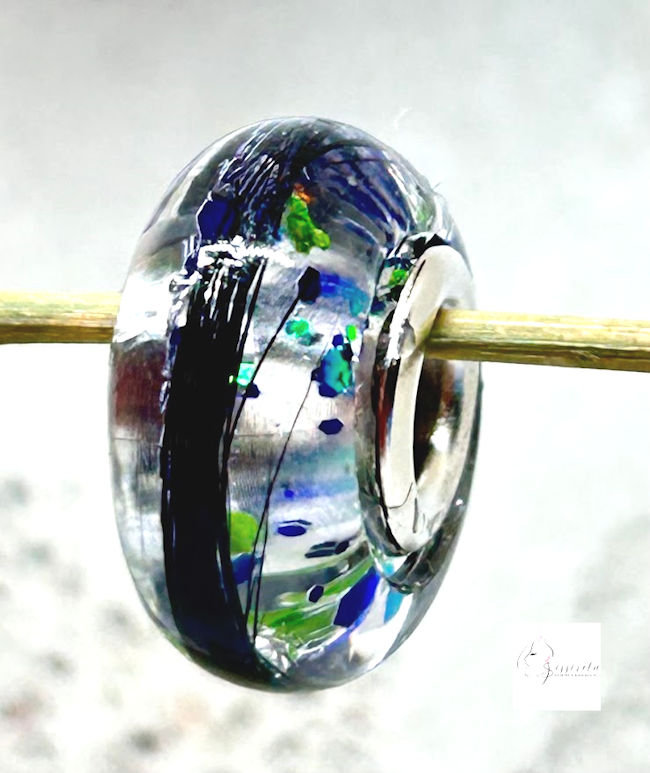 Sissirela CharmBead mit Tierfell | Glücksperle | Erinnerungsperle | 925 Silber