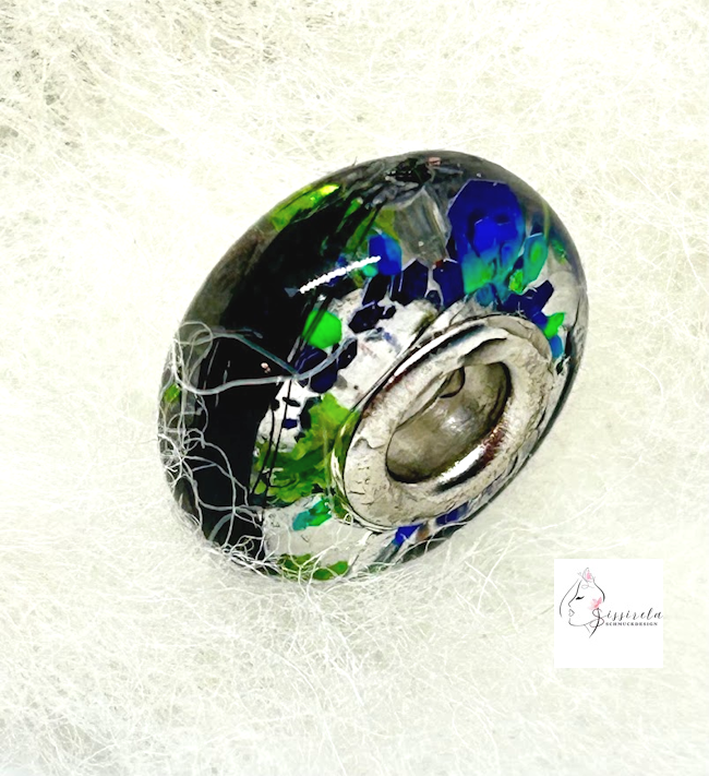 Sissirela CharmBead mit Tierfell | Glücksperle | Erinnerungsperle | 925 Silber