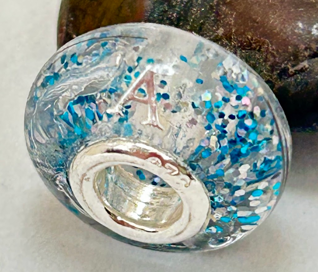 Sissirela CharmBead mit Tierfell | mit Glitzer| Glücksperle | Erinnerungsperle | 925 Silber