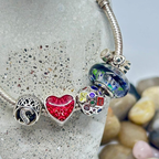 Sissirela CharmBead mit Tierfell | mit Glitzer| Glücksperle | Erinnerungsperle | 925 Silber
