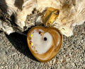 Tierfell Anhänger Edelstahl, Herzform, 1,4 cm
